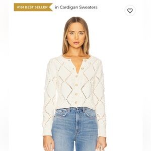 NWT Heartloom Flynn Ivory Open-Knit Button Front Cardigan